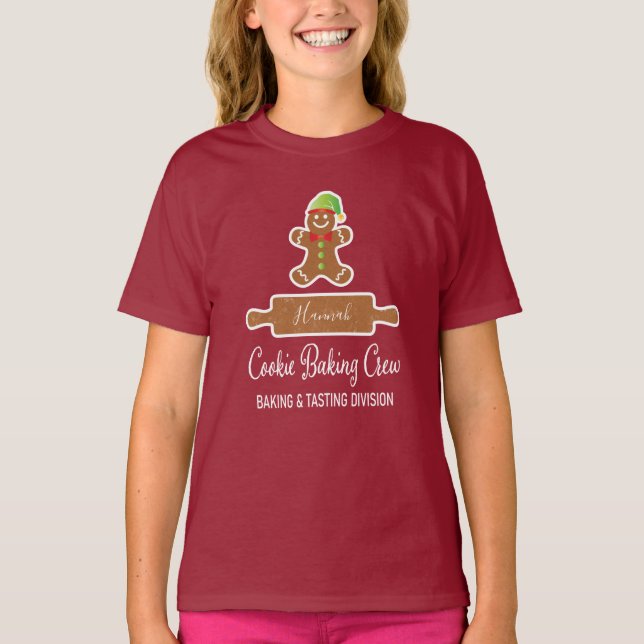 Camiseta Cookie Baking Crew Gingerbird Man Holiday (Frente)