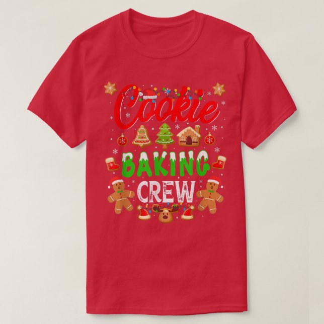 Camiseta Cookie Baking Crew Gingerbird Natal 989 (Frente do Design)
