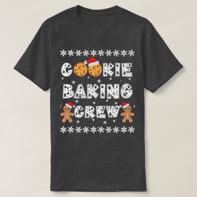 Camiseta Cookie Baking Crew Gingerbis Homens com Chapéus de (Frente do Design)