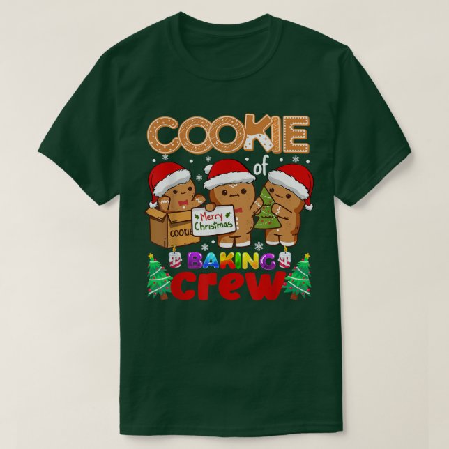 Camiseta Cookie Baking Crew Gingerbread Funny Merry Christm (Frente do Design)