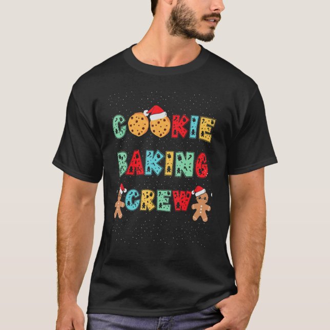 Camiseta Cookie Baking Crew Gingerbread Men With Xmas Hats  (Frente)