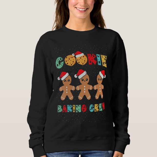 Camiseta Cookie Baking Crew Gingerbread Men With Xmas Hats  (Frente)
