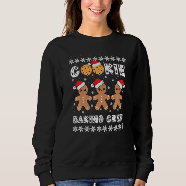 Camiseta Cookie Baking Crew Gingerbread Men With Xmas Hats  (Frente)
