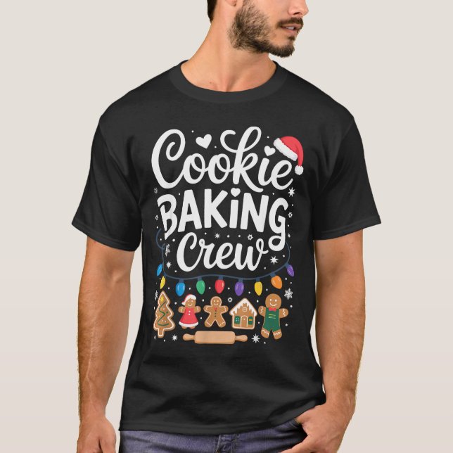 Camiseta Cookie Baking Crew Holiday Squad Gingerbread Chris (Frente)
