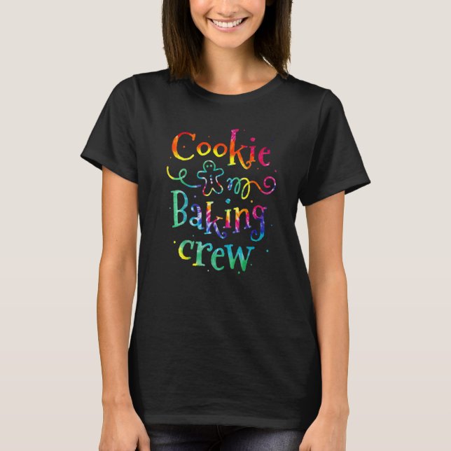 Camiseta Cookie Baking Crew Papais noeis de Natal Gingerpão (Frente)