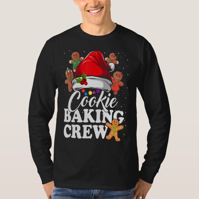 Camiseta Cookie Baking Crew Papais noeis Família Gingerbr (Frente)