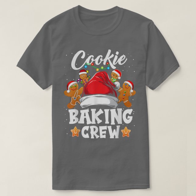 Camiseta Cookie Baking Crew Papais noeis Família Gingerbr (Frente do Design)