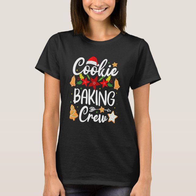 Camiseta Cookie Baking Crew Papais noeis Família Gingerbr (Frente)