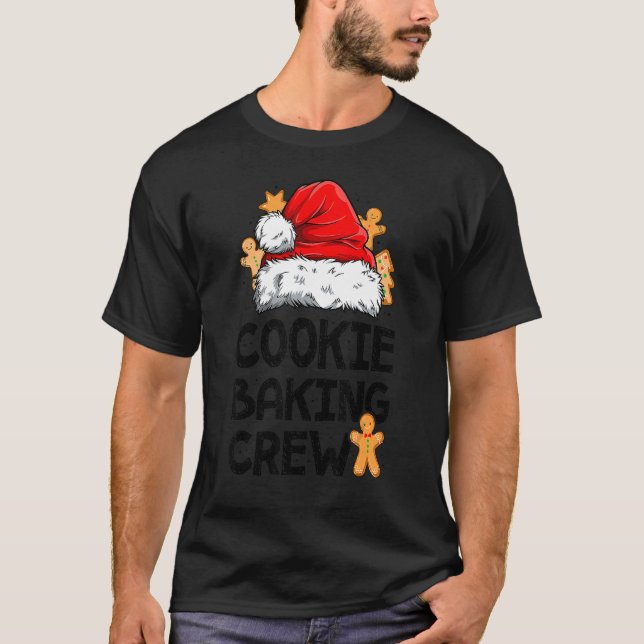 Camiseta Cookie Baking Crew Papais noeis Família Gingerbr (Frente)