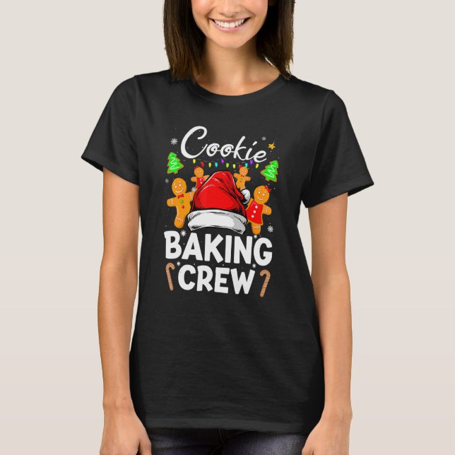 Camiseta Cookie Baking Crew Papais noeis Família Gingerbr (Frente)