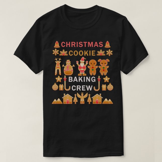 Camiseta Cookie Baking Crew Tee Christmas Cookie (Frente do Design)