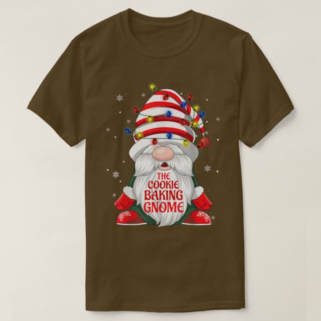 Camiseta Cookie Baking Gnomos Buffalo Xadrez Natal Tr (Frente do Design)