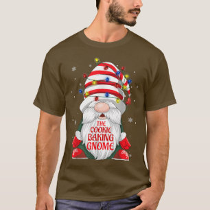 Camiseta Cookie Baking Gnomos Buffalo Xadrez Natal Tr
