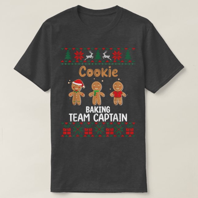 Camiseta Cookie Baking Team Captain Christmas Ugly Christma (Frente do Design)