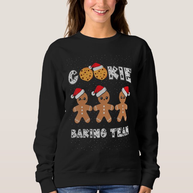 Camiseta Cookie Baking Team Gingerbread Men With Xmas Hats  (Frente)