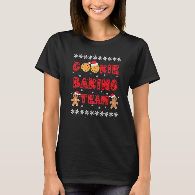 Camiseta Cookie Baking Team Gingerbread Men With Xmas Hats  (Frente)