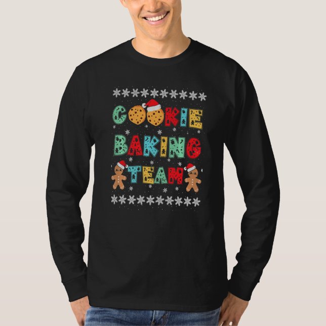 Camiseta Cookie Baking Team Gingerbread Men With Xmas Hats  (Frente)