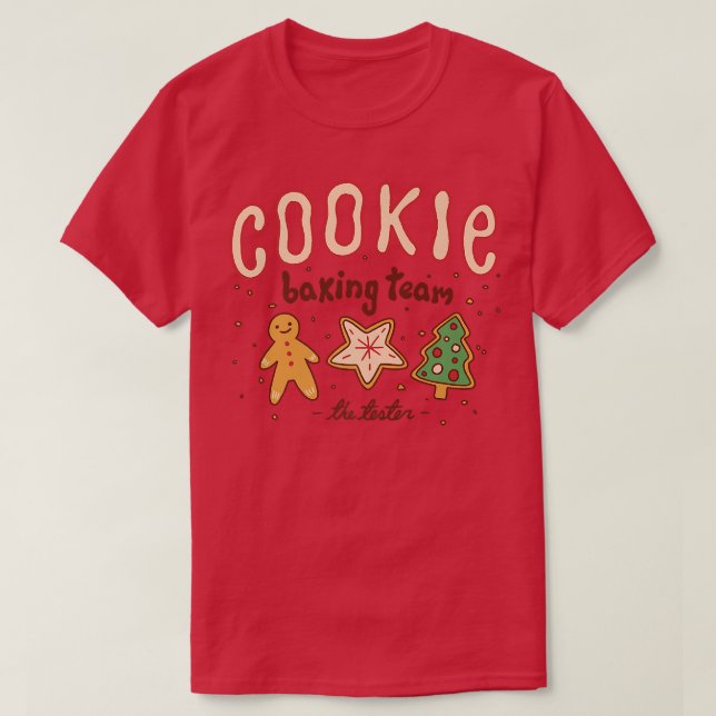 Camiseta Cookie Baking Team O Tester Engraçado Natal (Frente do Design)