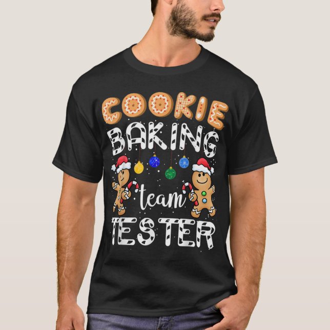 Camiseta Cookie Baking Team Tester Gingerbird Cristo Engraç (Frente)
