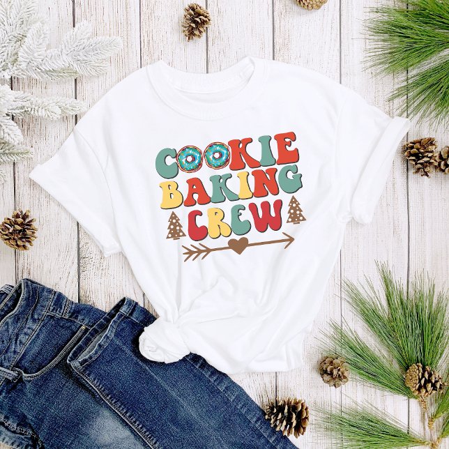 Camiseta Cookie Bonito e Divertido Fazendo Tripulação Natal (Criador carregado)