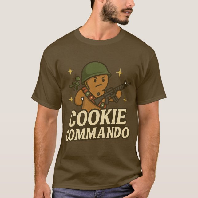 Camiseta Cookie Commando – Edição do Capacete Verd (Frente)