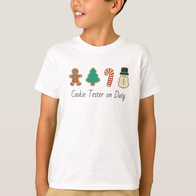 Camiseta Cookie de Natal da Família Correspondente (Frente)