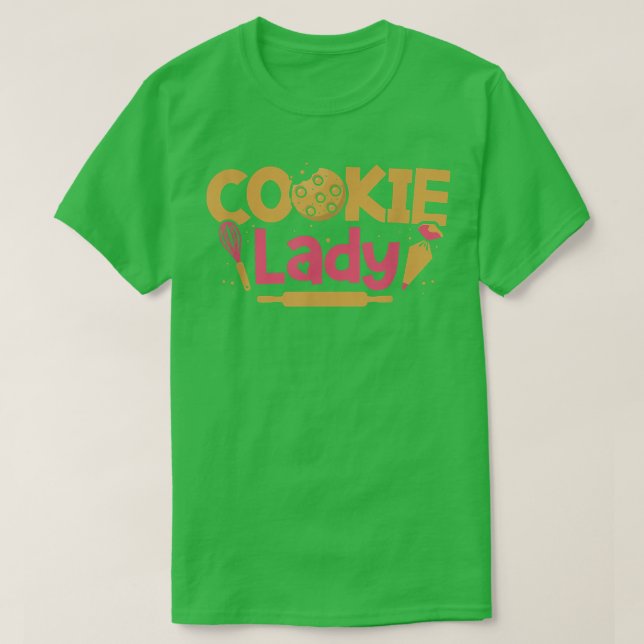 Camiseta Cookie Lady Baking Paery Lover Baker Chef Sweet (Frente do Design)