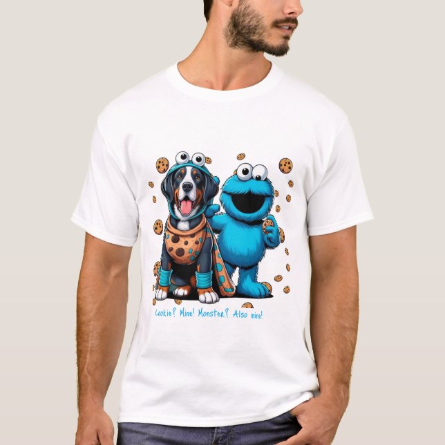Camiseta Cookie? Minha! Monstro? Também o meu! (Frente)