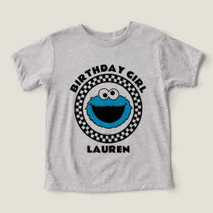 Camiseta Cookie Monster Checkered Birthday Girl