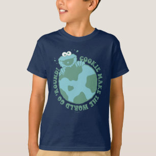 Camiseta Cookie Monster Cookies Fazem o Mundo Girar