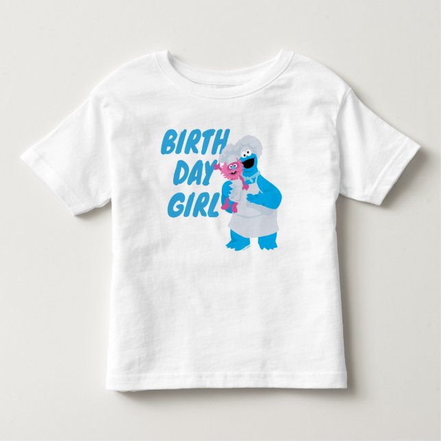 Camiseta Cookie Monster & Gonger Birthday Girl (Frente)