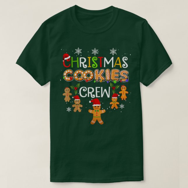 Camiseta Cookie Natal Fazendo Tripulação Engraçada Família  (Frente do Design)