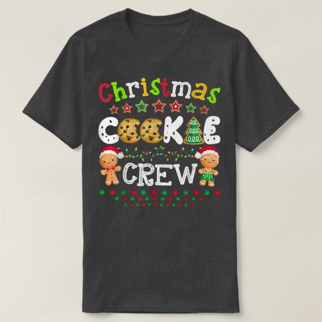 Camiseta Cookie Natal Fazendo Tripulação Engraçada Família  (Frente do Design)