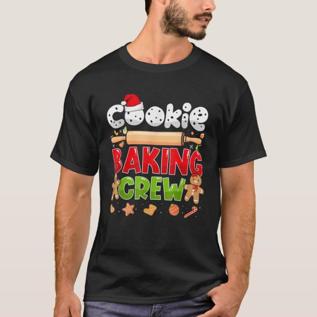 Camiseta Cookie Natal Fazendo Tripulação Engraçada Família  (Frente)