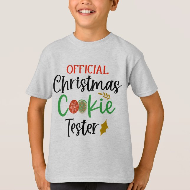 Camiseta Cookie Oficial Tester Funny Toddler Natal (Frente)