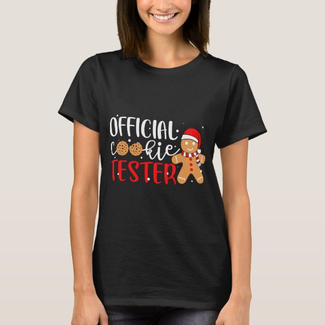 Camiseta Cookie Oficial Tester Gingerbird Man Natal P (Frente)