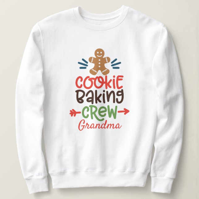 Camiseta Cookie Personalizado Fazendo Tripulação-Avó (Frente do Design)