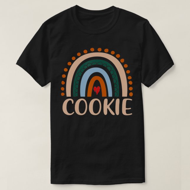 Camiseta Cookie Rainbow Vovó Bonita Dia de as mães Engraçad (Frente do Design)