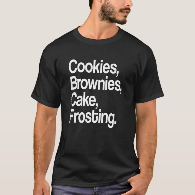 Camiseta Cookies Brownies Cake Glacé - Baker Bonito (Frente)