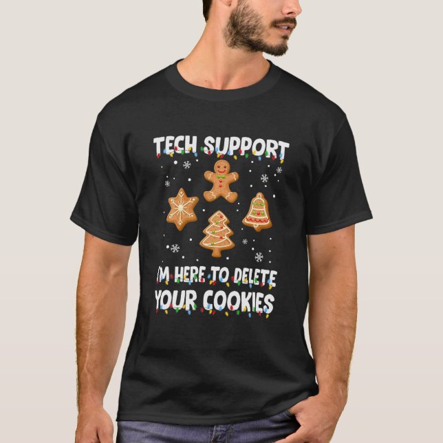 Camiseta Cookies Comem Suporte Técnico a Computador Piada N (Frente)