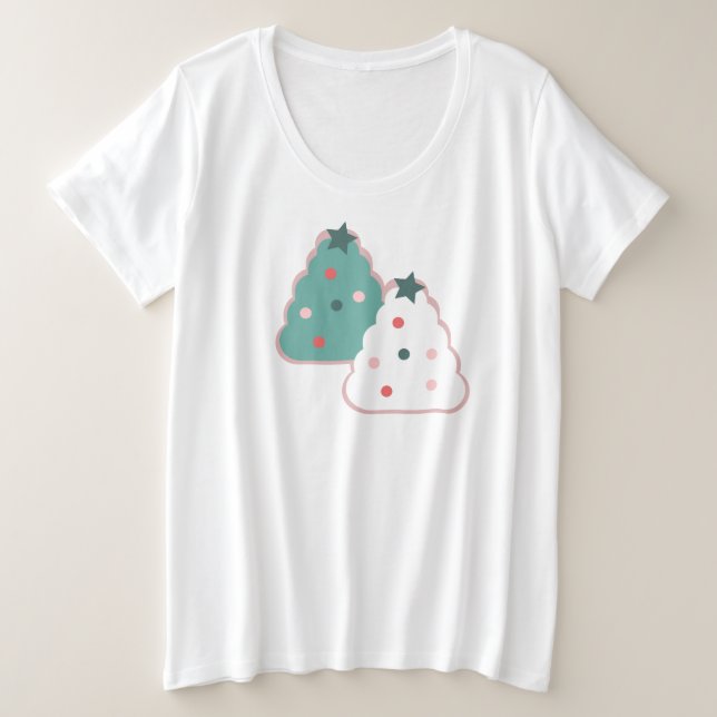 Camiseta Cookies de Árvore de Natal - Pontos de aspersão (Frente do Design)