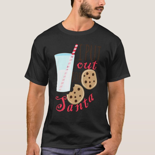 Camiseta Cookies De Natal Engraçados E Leite Que Eu Coloque (Frente)