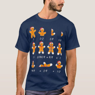 Camiseta Cookies Engraçados Santa Hat Frações Professor de 