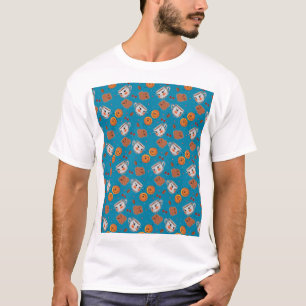 Camiseta Cookies, pães: padrão de fundo azul