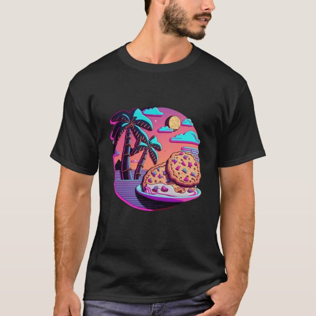 Camiseta Cookies with Dreamy 80s Retrowave Aesthetic (Frente)