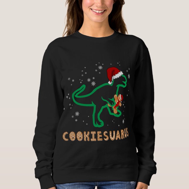 Camiseta Cookiesaurus Natal Dinossauro Rex Sugar Cookie (Frente)