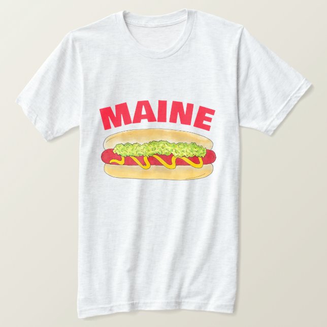 Camiseta Cookout de Comida Portland ME do Hotdog do Snapper (Frente do Design)