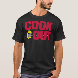 Camiseta Cookout - Textura de giz de vinheta - &amp vermelh