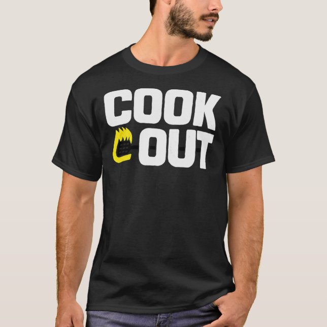 Camiseta Cookout - Textura de giz de vinheta - Branco &amp; (Frente)