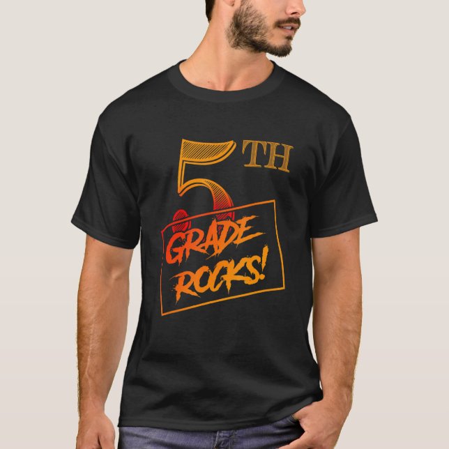 Camiseta Cool 5th Grade Rocks  Teacher Back To School (Frente)